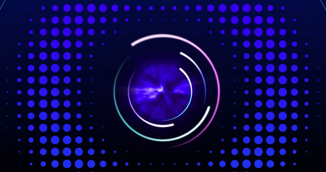 Futuristic Data Processing with Neon Circle Animation