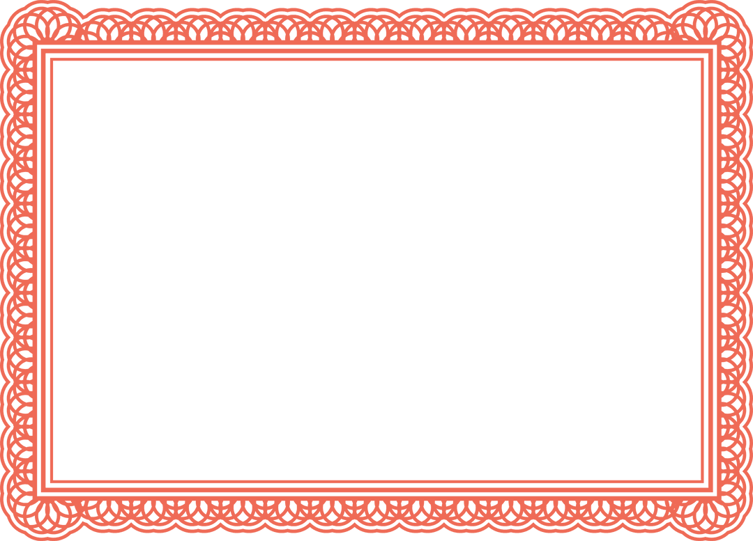 Elegant Red Ornamental Frame on Transparent Background