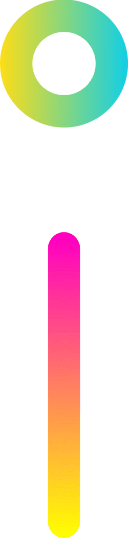 Vibrant Gradient Exclamation Mark on Transparent Background