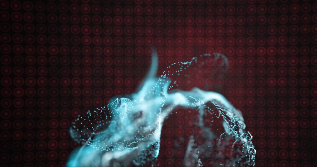 Abstract Network Glowing Blue Trails on Black Background