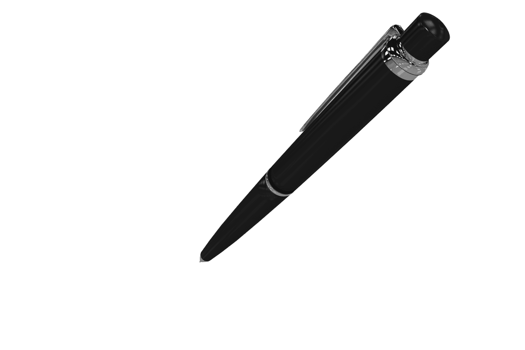 Black Pen Illustration on Transparent Background for Work and Education