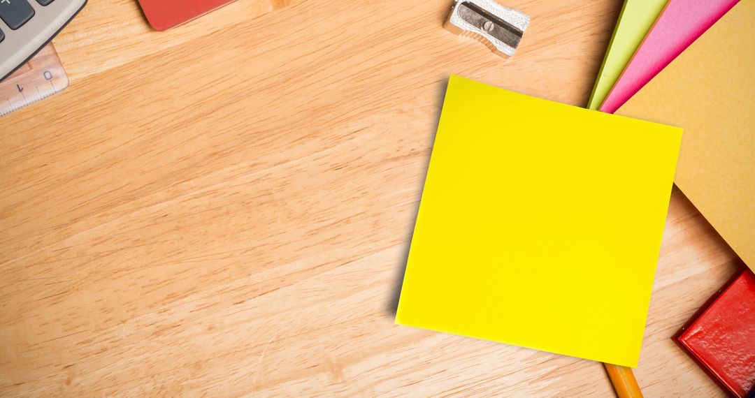 Organized Workspace Concept with Blank Memo Note