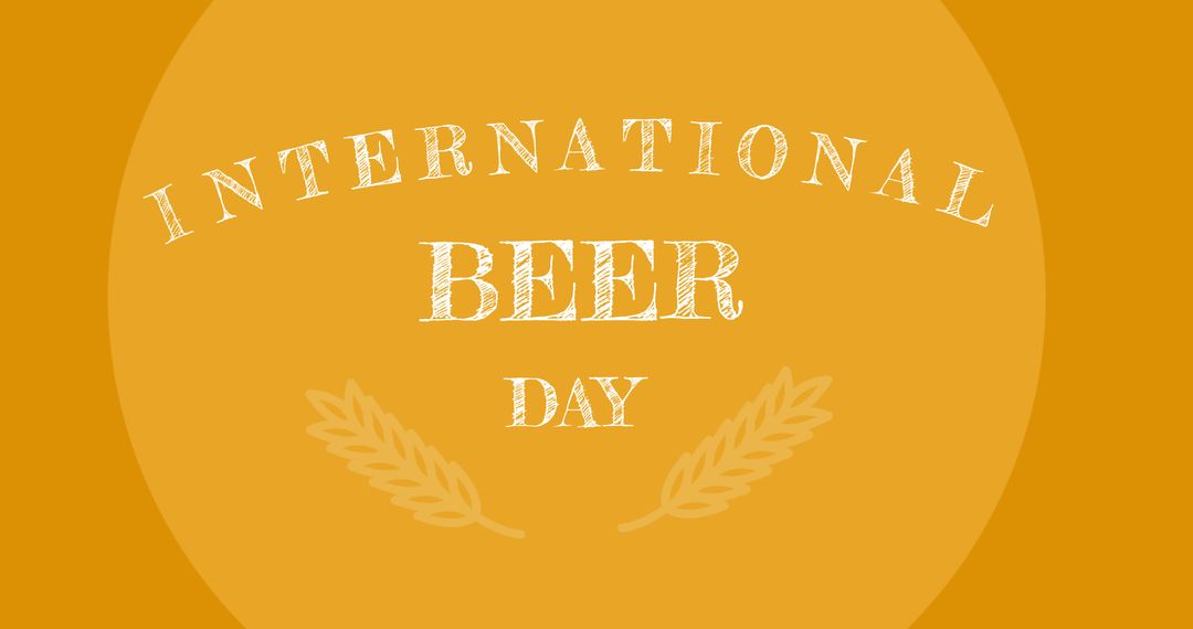 International Beer Day Celebration Design with Wheat Motifs