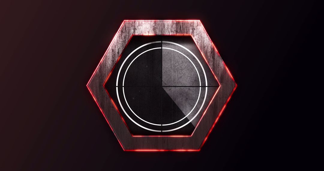 Digital Hexagon Tech Interface with Illuminated Countdown