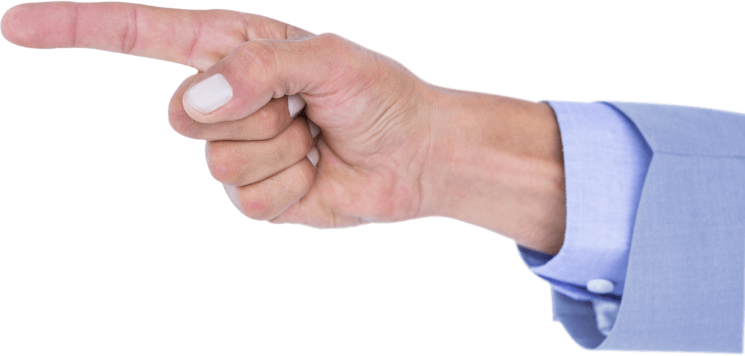 Transparent Hand Gesturing Pointing Direction