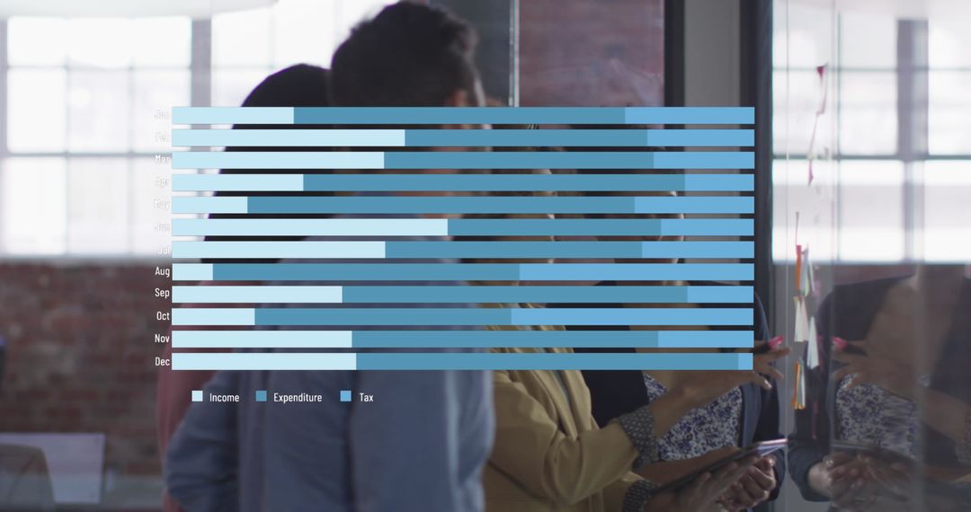 Business Meeting with Digital Data Interface