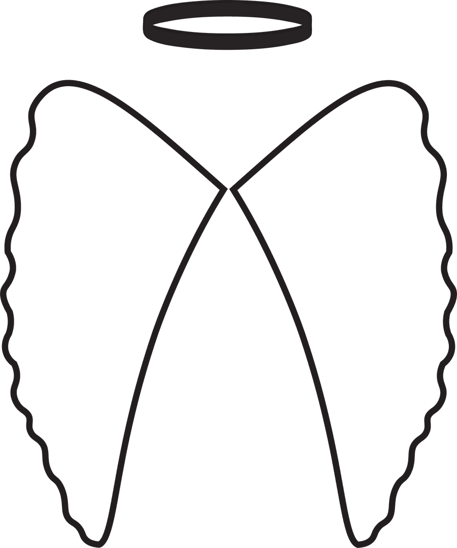 Transparent Angel Wings and Halo Symbol Vector Illustration