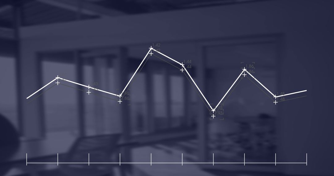 Minimalist Line Graph Overlay in Modern Conference Room Setting