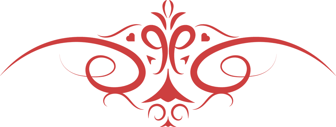 Red Decorative Ornament Design on Transparent Background Vector Graphic