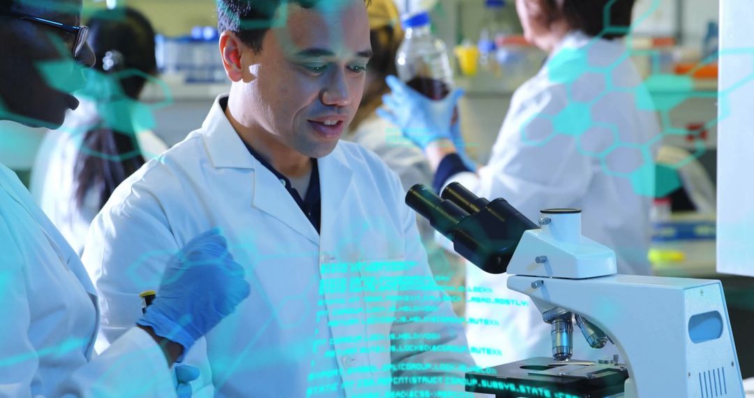 Diverse Scientists Discussing Data in Advanced Laboratory Setting