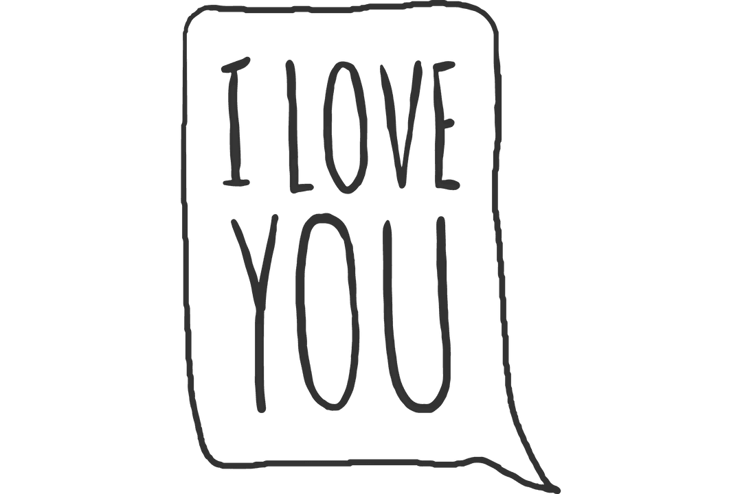Speech Bubble I Love You Text Transparent Background Illustration