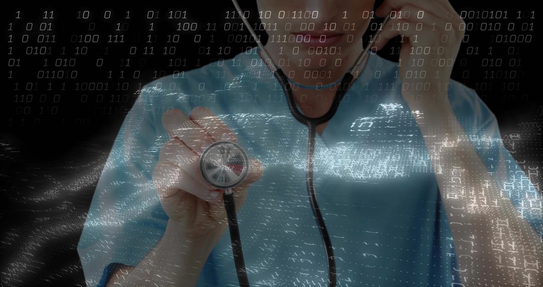 Digital Healthcare Innovation with Doctor Holding Stethoscope