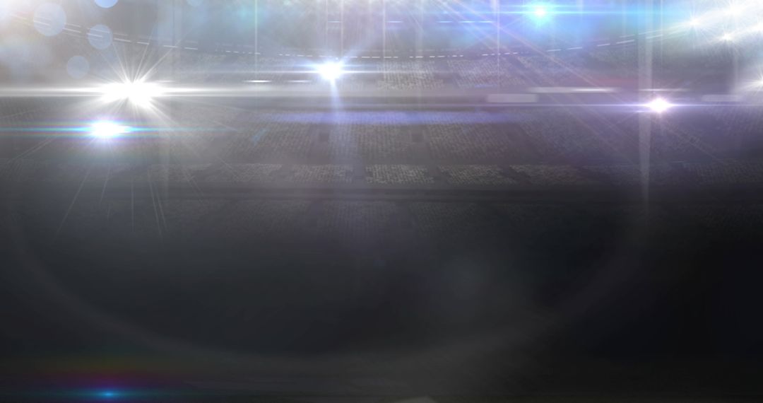 Illuminated Soccer Stadium with Spectacular Lens Flare