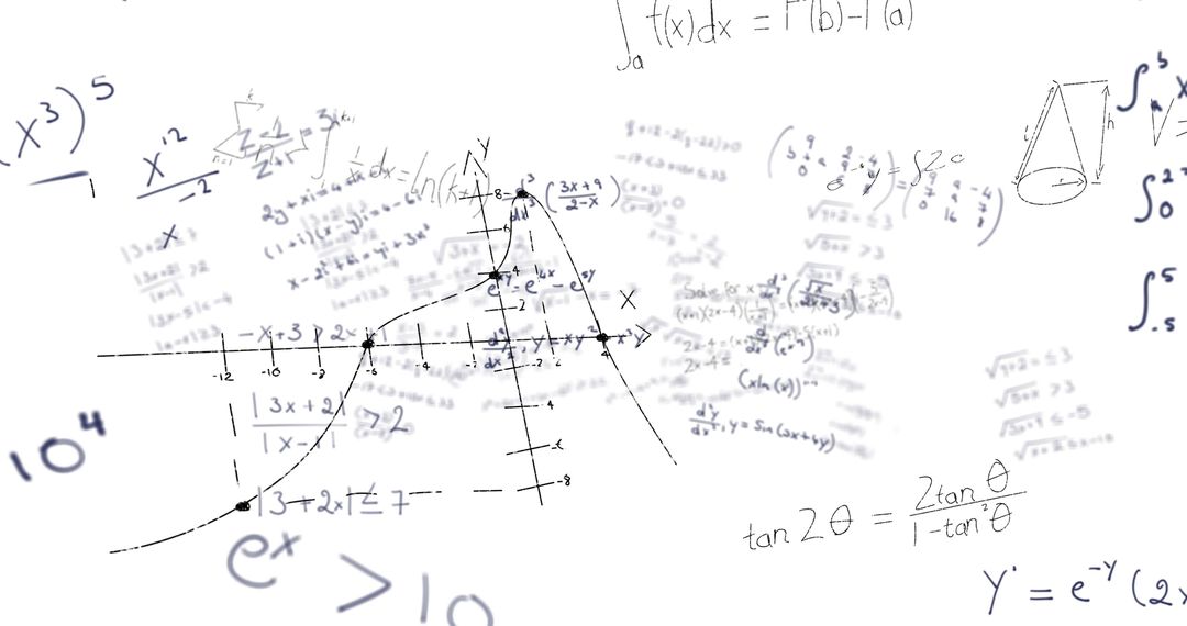 Complex Mathematical Calculations and Equations on White Background