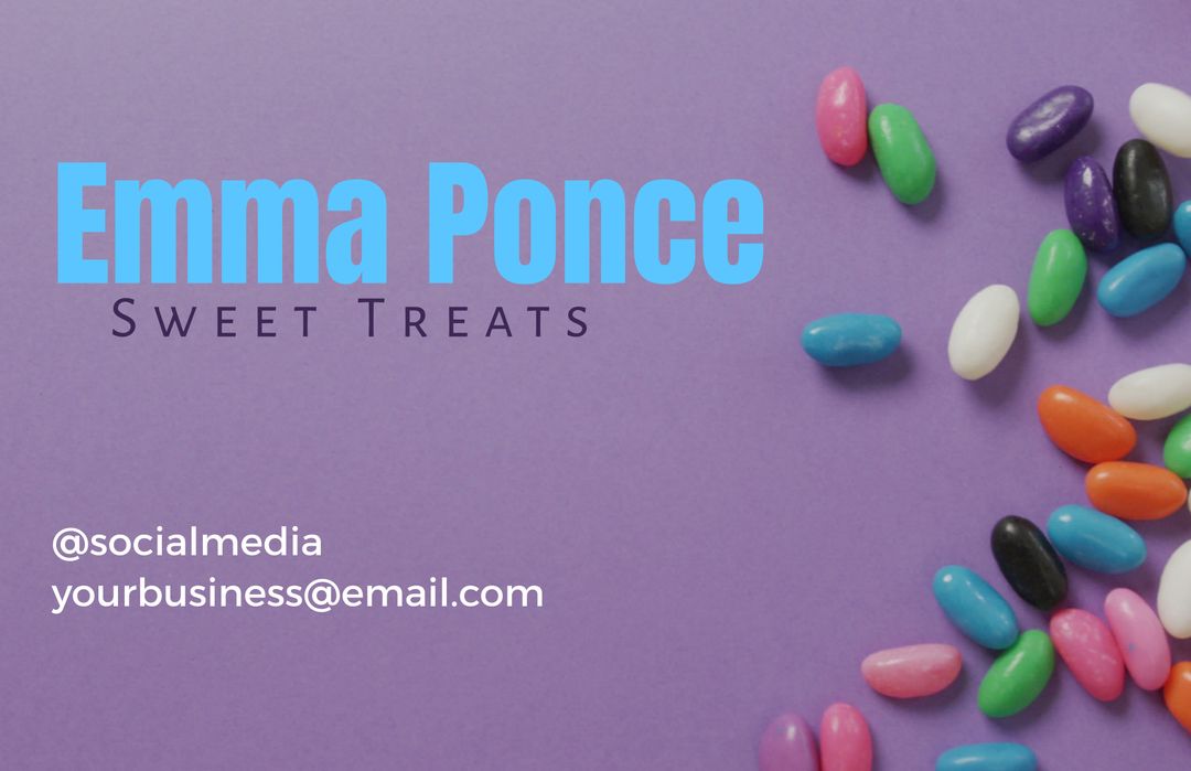 Vibrant Candy Business Card for Sweet Treats Business - Download Free Stock Templates Pikwizard.com