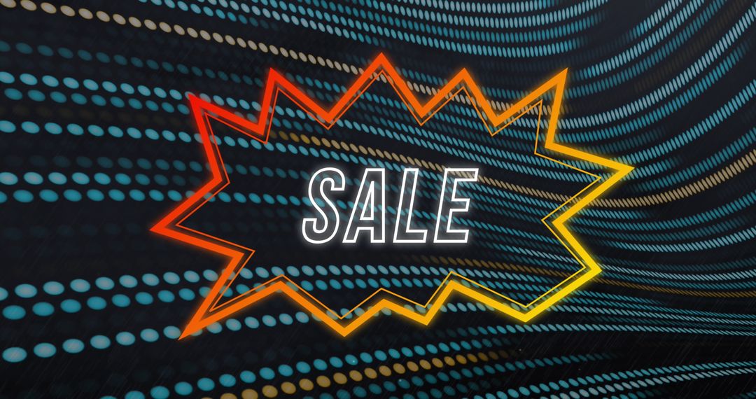 Dynamic Sale Burst with Abstract Digital Wave Background