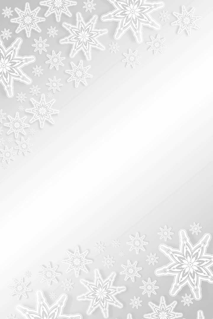 White Snowflakes on Black Background with Transparent Effects