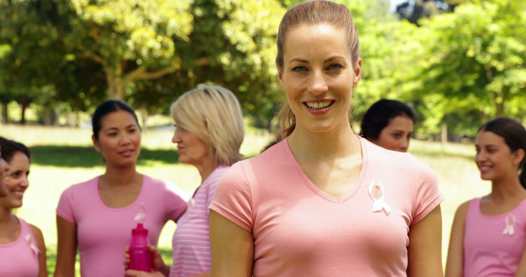 Women in Pink Participating in Breast Cancer Awareness Event - Free Images, Stock Photos and Pictures on Pikwizard.com