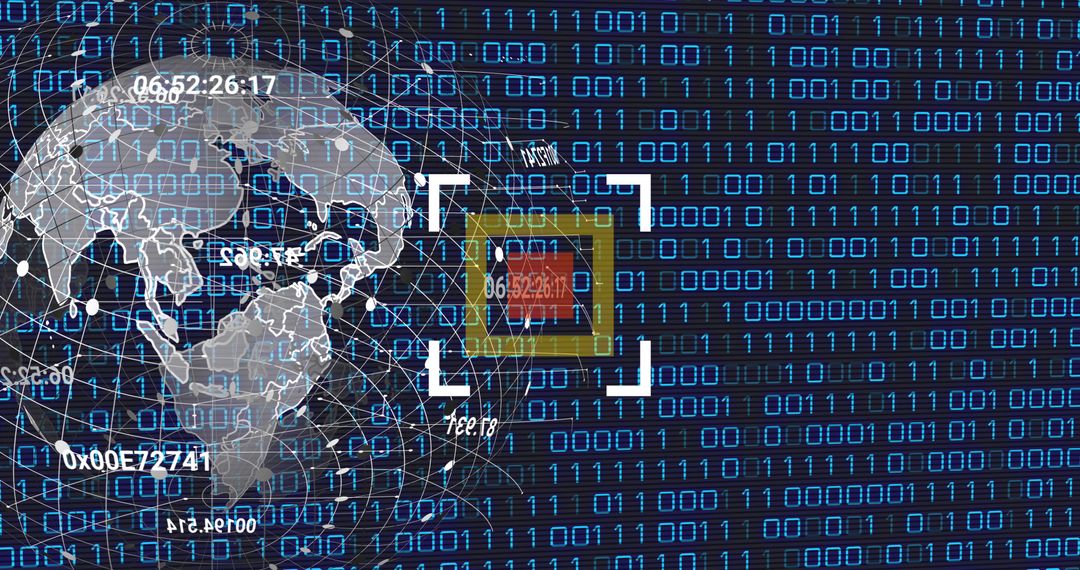 Globe and Binary Code Representing Data and Technology - Free Images, Stock Photos and Pictures on Pikwizard.com