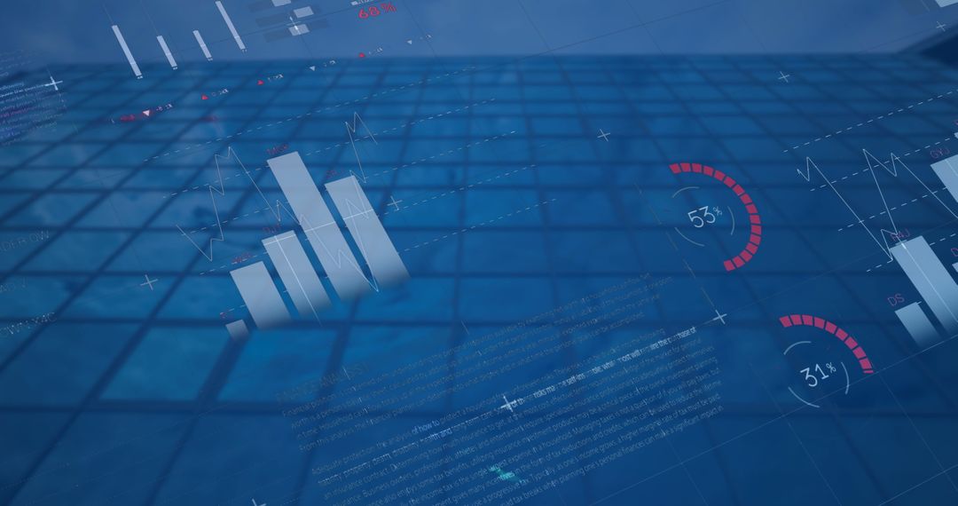 Digital Analytics Across Skyscraper Background