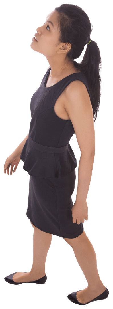 Professional Asian Businesswoman Walking on Transparent Background