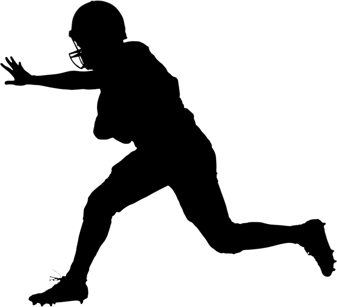 Full Transparency: American Football Player in Action Pose