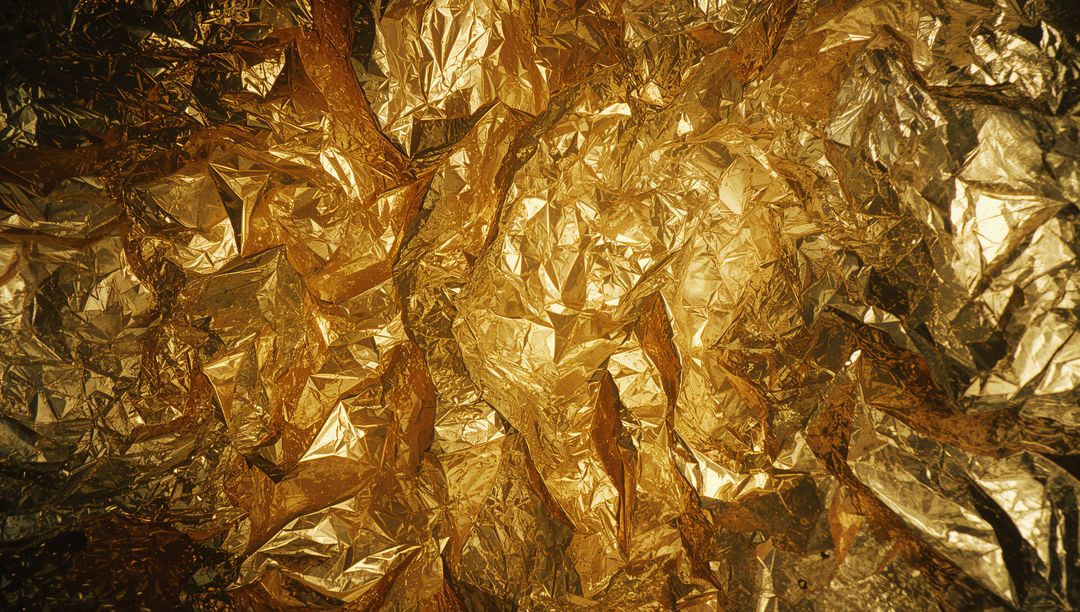 Shimmering Gold Foil Texture with Reflective Highlights