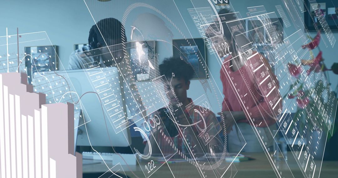 Digital Revolution: Professionals Analyzing Data-Driven Dashboards