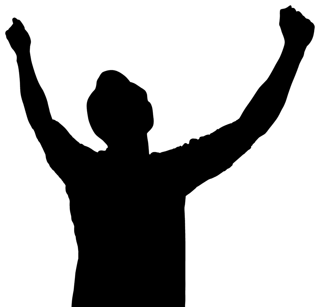 Silhouette of Man Running on Transparent Background Fitness Motivation