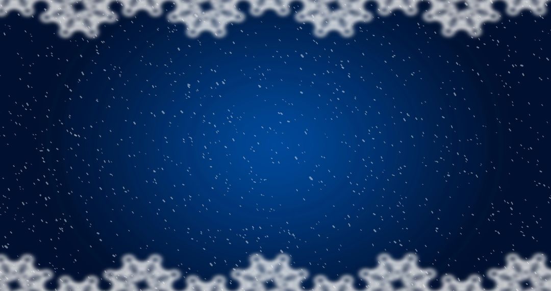 Festive Christmas Snowfall on Blue Patterned Background