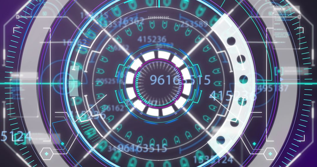 Futuristic Digital Interface with Scanning and Code