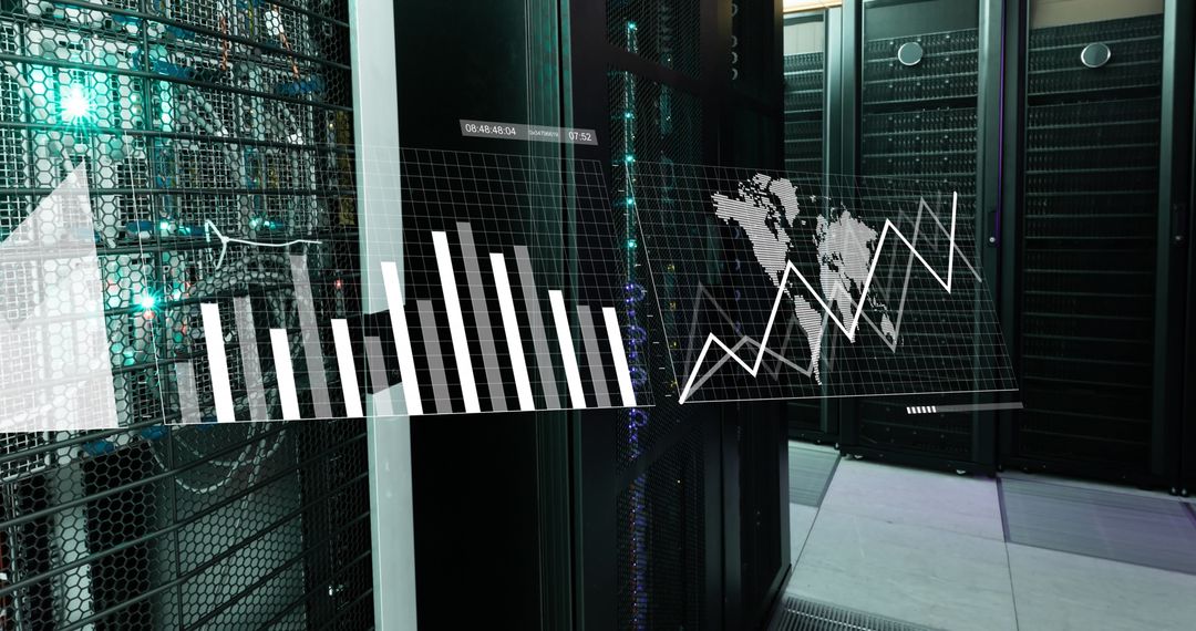 Innovative Data Processing Technology in High Tech Server Room