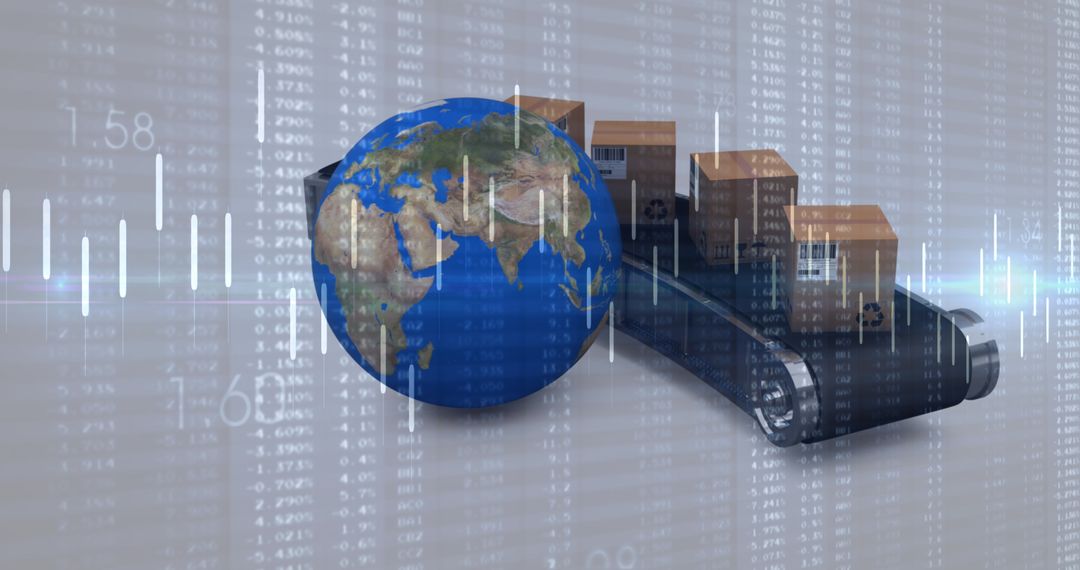 Global Shipping Logistics Concept with Data Visualization