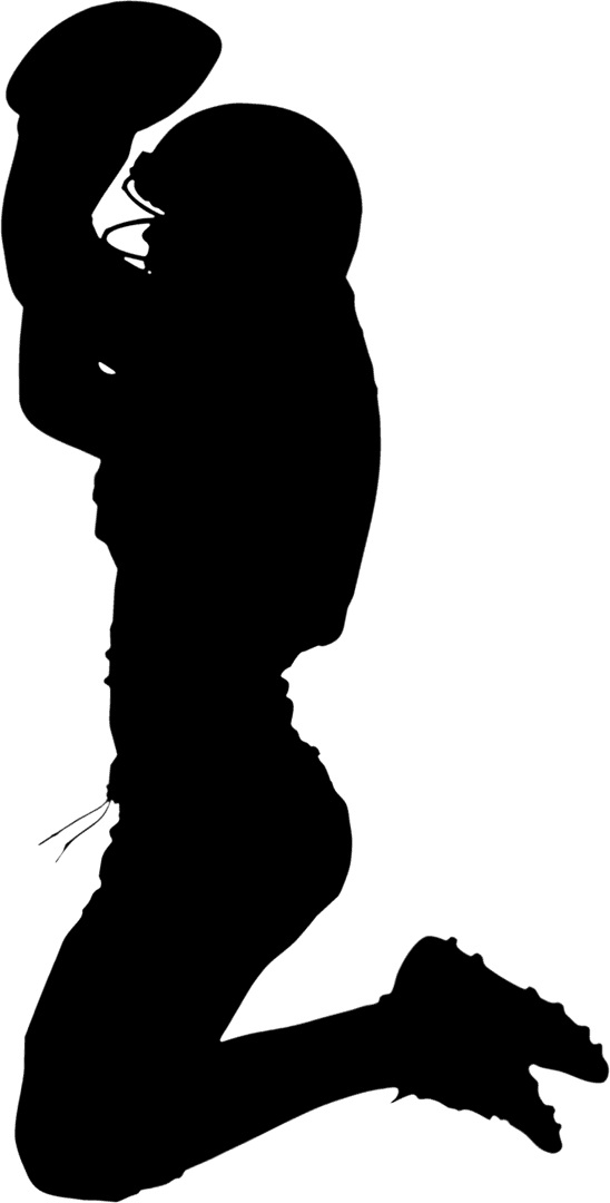 Silhouette of Football Player on Transparent Background PNG