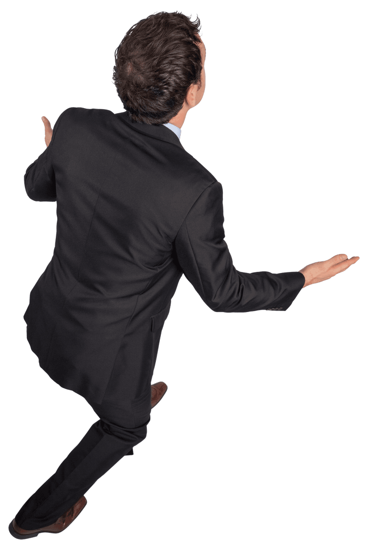 Transparent Businessman Gesture Welcoming Pose