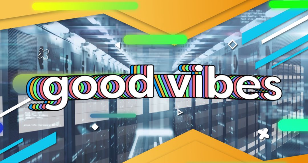 Colorful Technology Background with Good Vibes Text