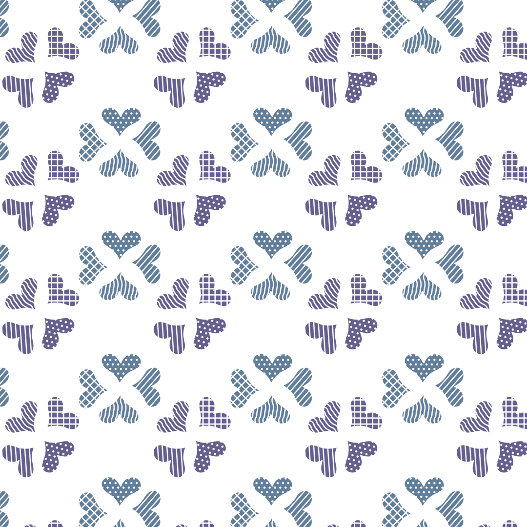 Seamless Heart Pattern on Transparent Background for Design Use