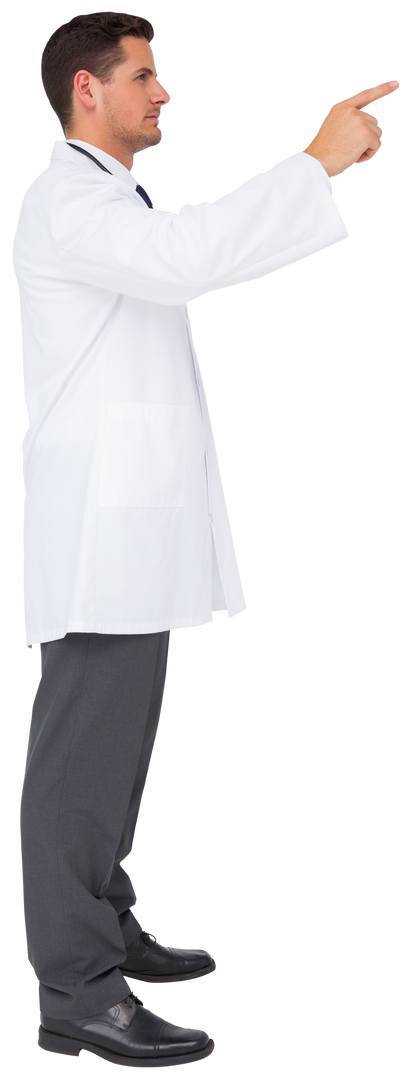 Caucasian Doctor Pointing on Transparent Background - Download Free Stock Images Pikwizard.com