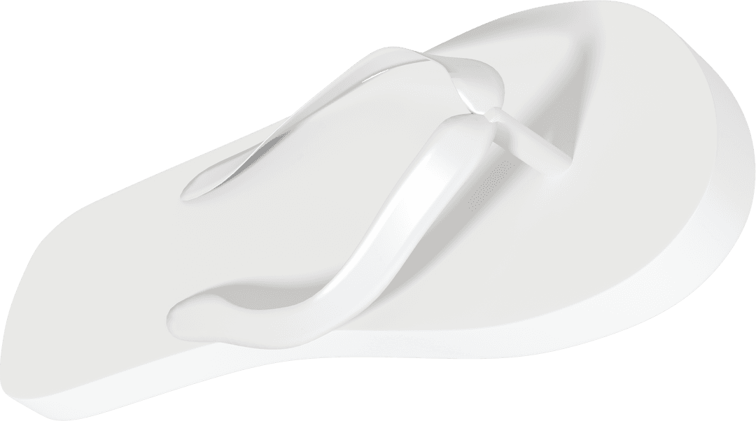 White Flip-Flop Vector on Transparent Background for Summer Concept