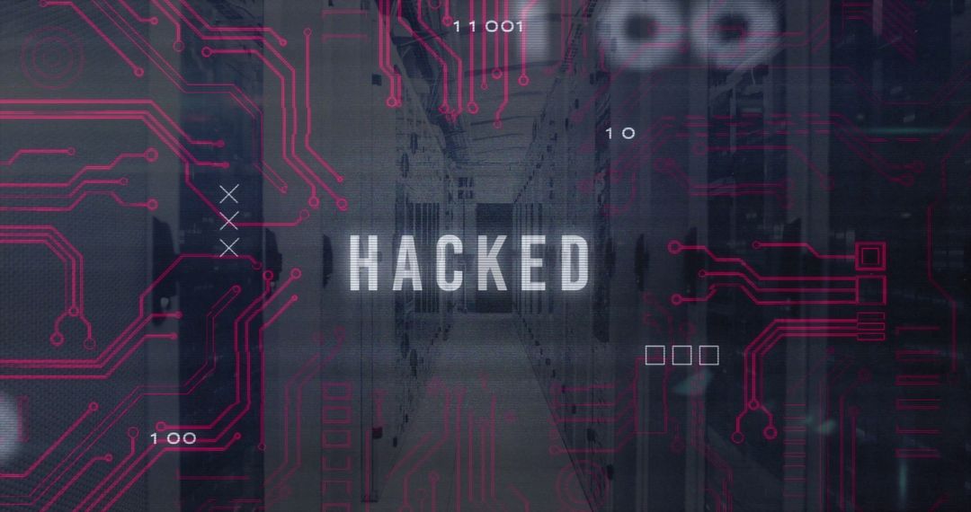 Cybersecurity Breach Alert in Digital Server Room Concept