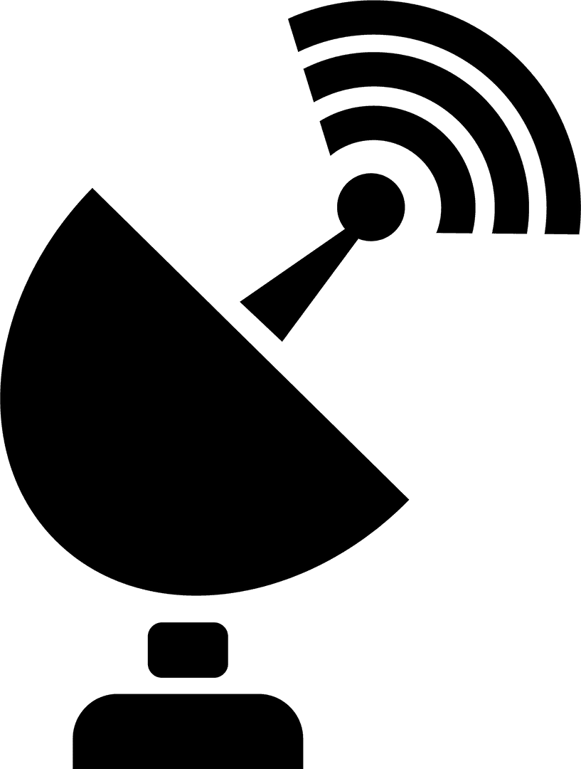 Transparent Vector Satellite Antenna Icon for Communication Designs