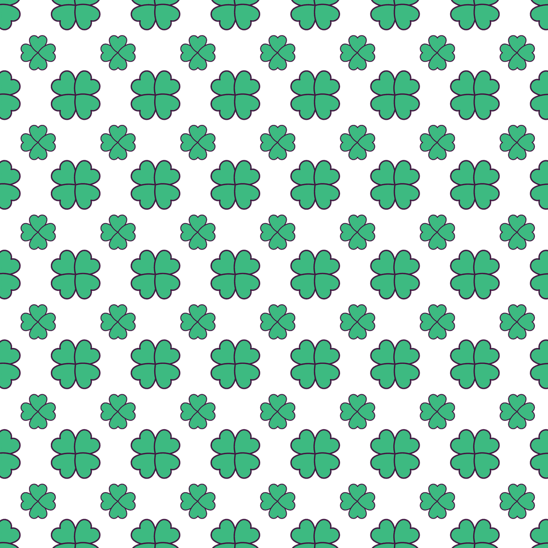 Transparent Pattern of Green Shamrocks Celebrating Irish Tradition