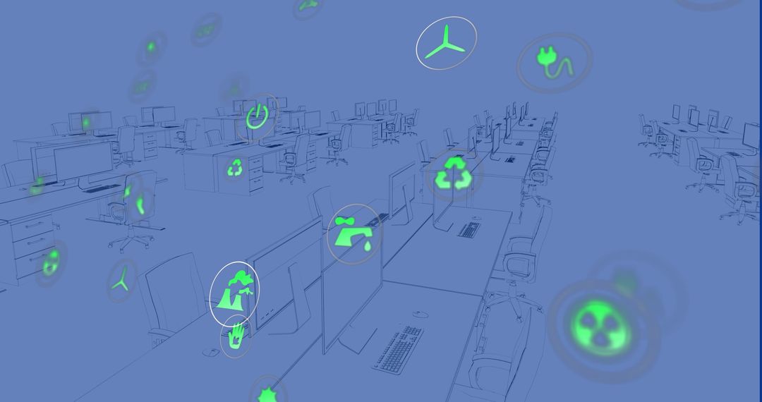 Green Technology Concepts in Digital Workspace Illustration