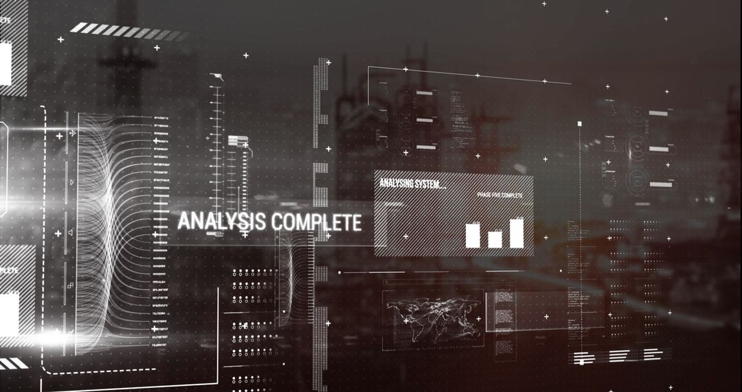 Digital Data Processing Interface Over Construction Site - Free Images, Stock Photos and Pictures on Pikwizard.com
