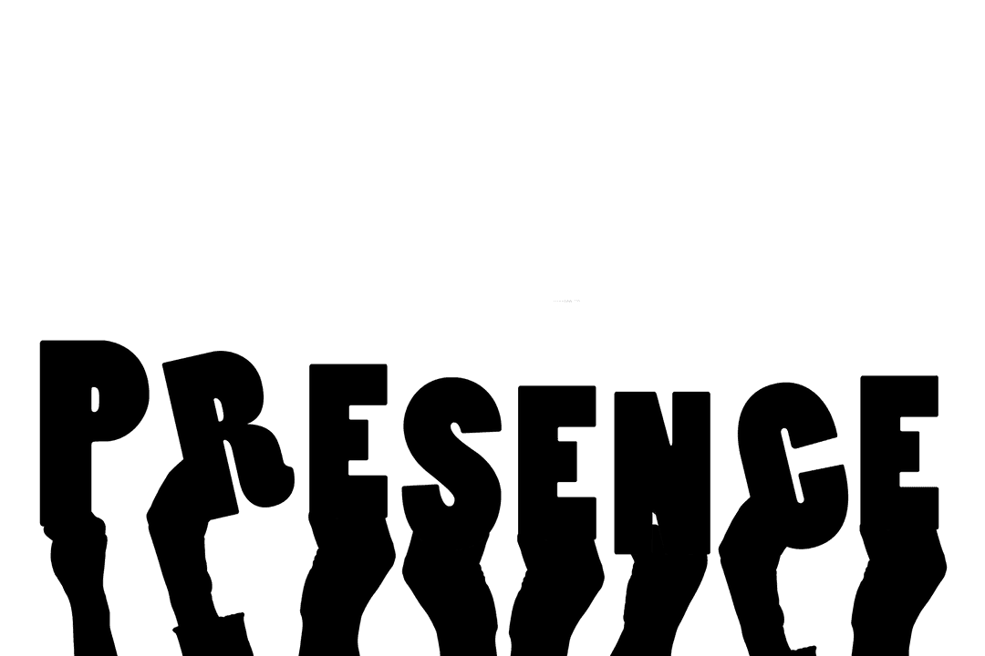 Transparent Text with Hands Focus Presence and Attention