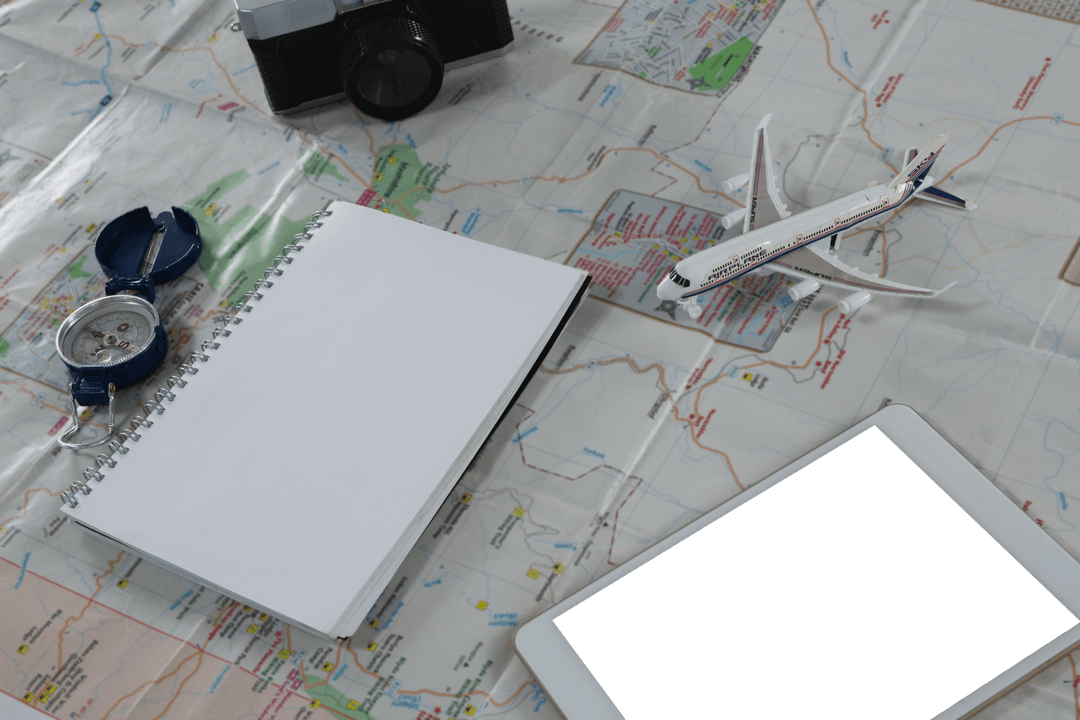 Travel Planning with Transparent Map Background Elements