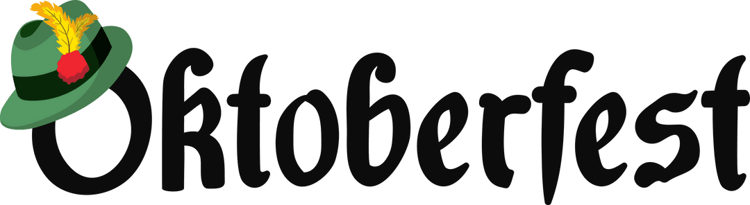 Oktoberfest Text with Festive Hat on Transparent Background