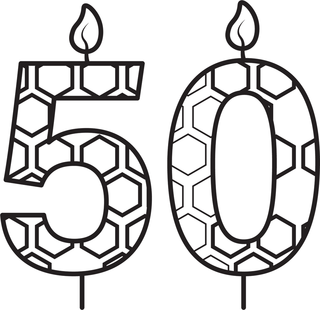 50th Birthday Candle with Patterns, Vector on Transparent Background - Download Free Stock Images Pikwizard.com