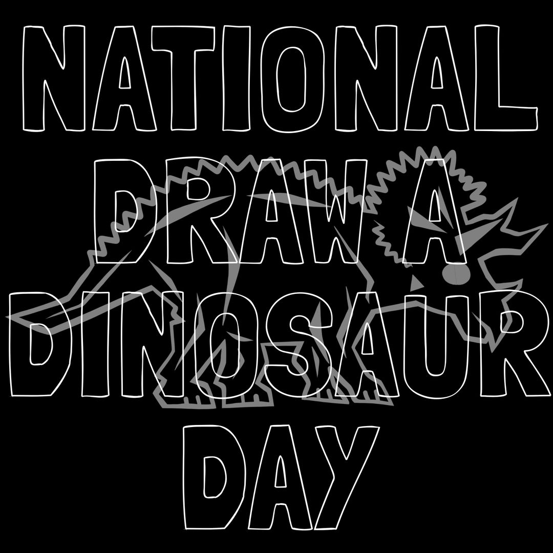 National Draw A Dinosaur Day Inspirational Design Template