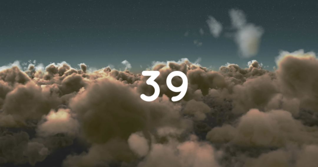 Mystical Clouds with Number 39 at Night
